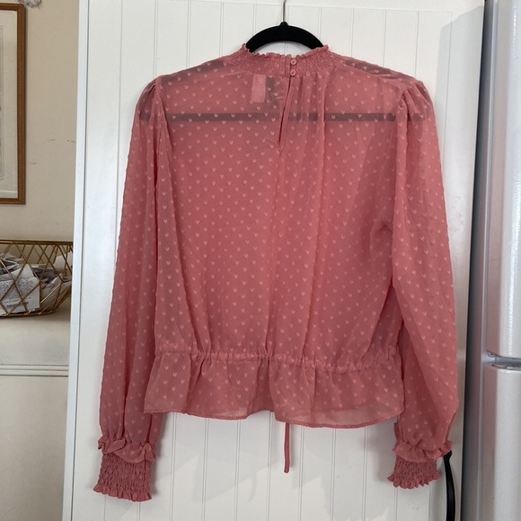 ♥️ HOST PICK ♥️ H&M smocked neck and sleeve sheer blouse 12 - Picture 2 of 8